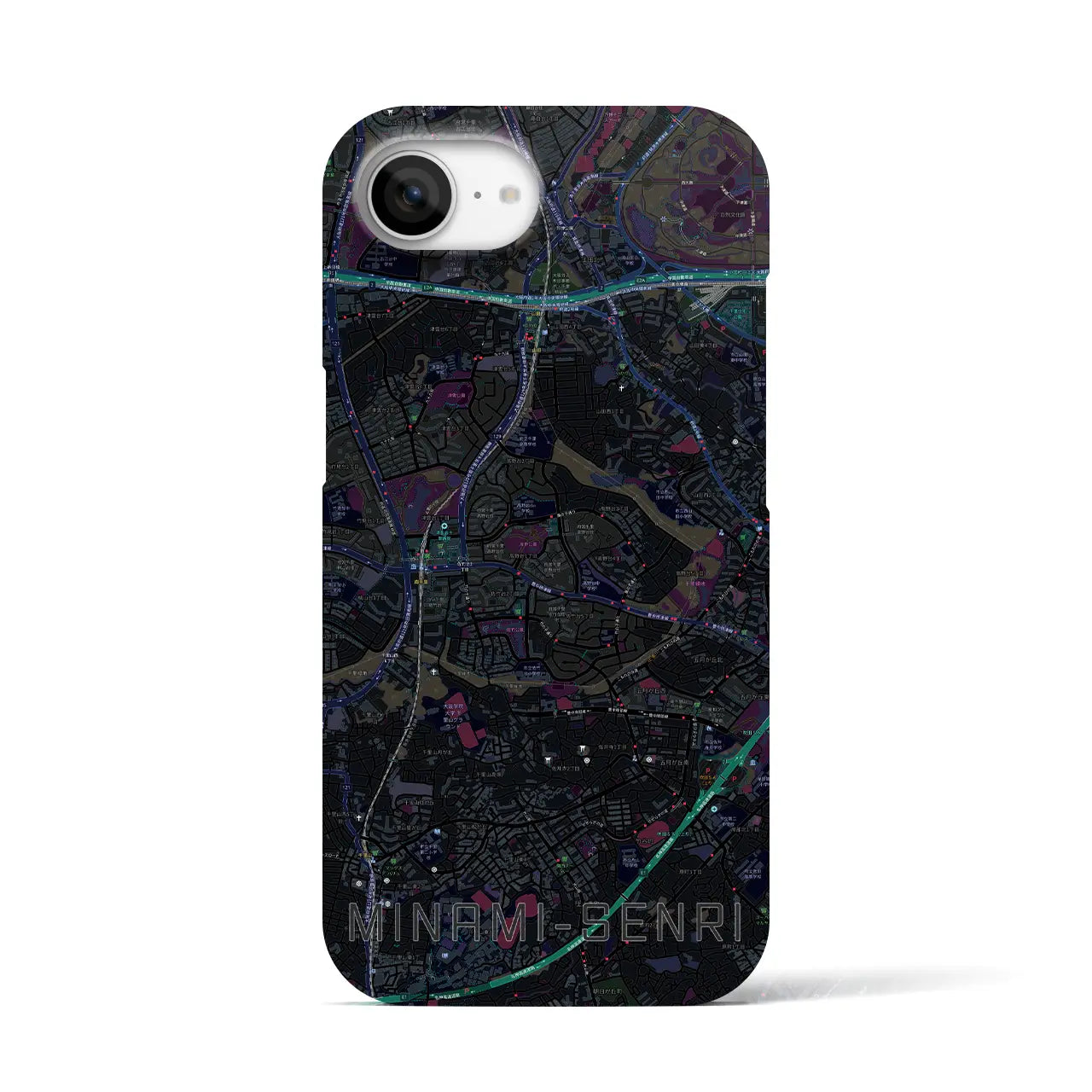 【南千里(大阪府)】地図柄iPhoneケース(バックカバータイプ)