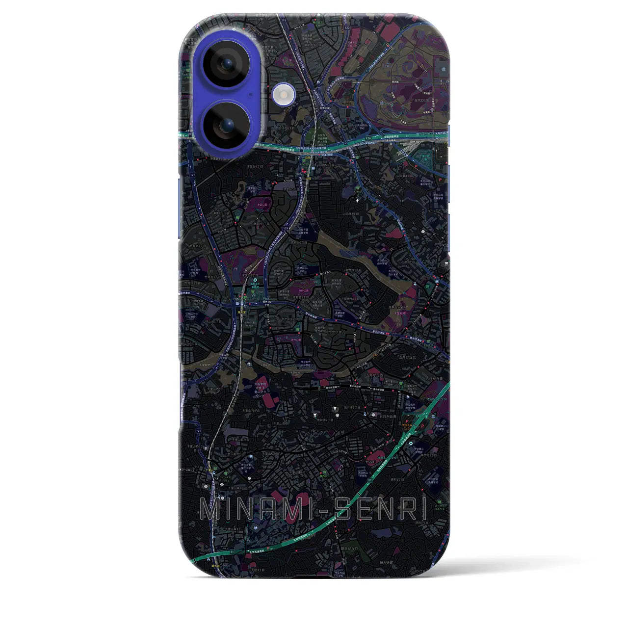 【南千里(大阪府)】地図柄iPhoneケース(バックカバータイプ)