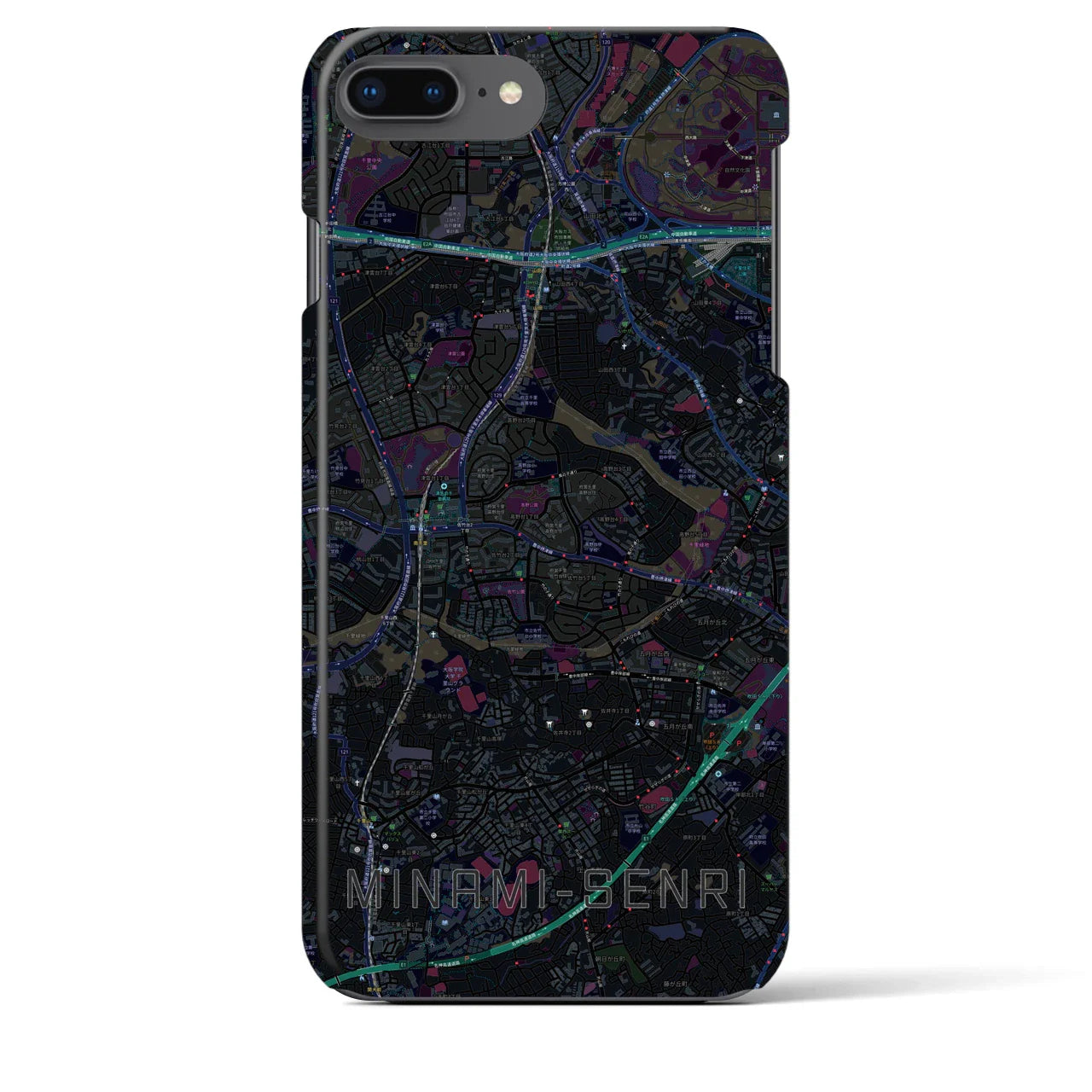 【南千里(大阪府)】地図柄iPhoneケース(バックカバータイプ)