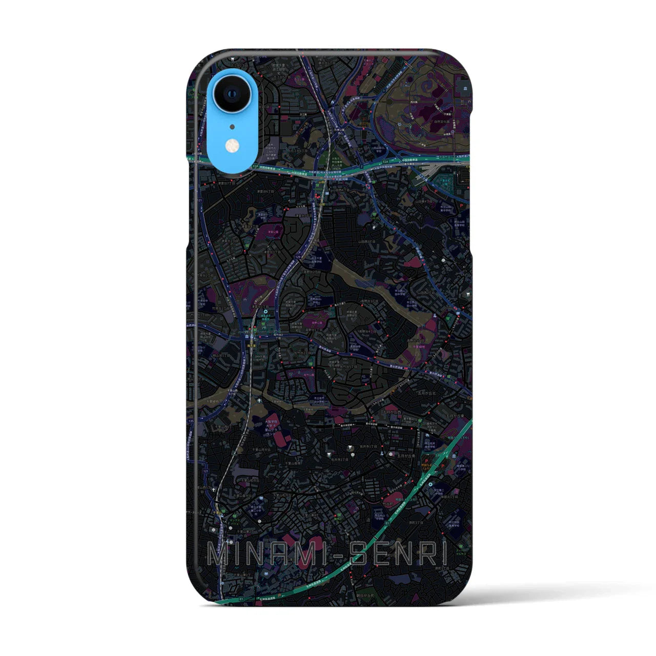 【南千里(大阪府)】地図柄iPhoneケース(バックカバータイプ)