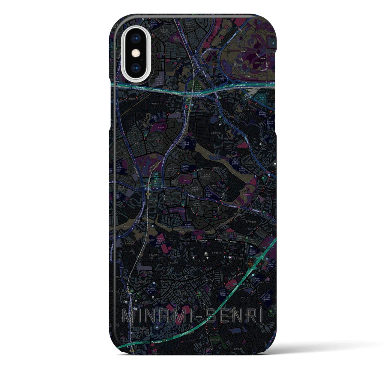 【南千里(大阪府)】地図柄iPhoneケース(バックカバータイプ)