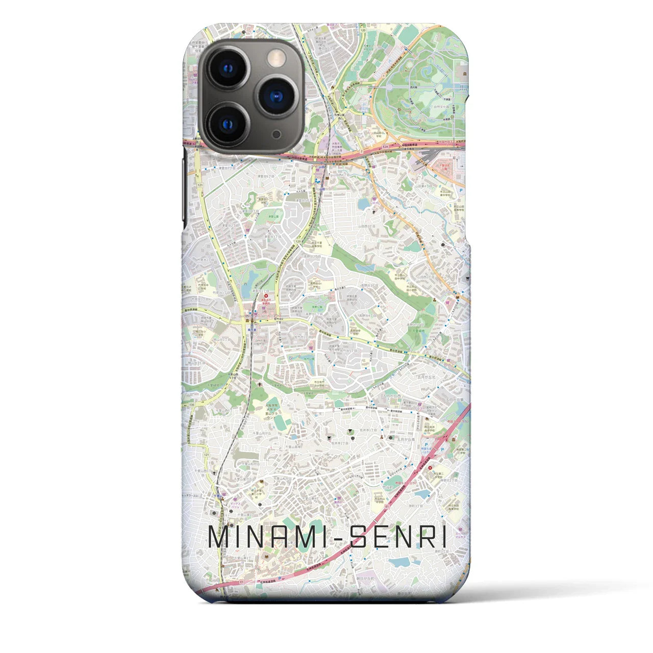 【南千里(大阪府)】地図柄iPhoneケース(バックカバータイプ)