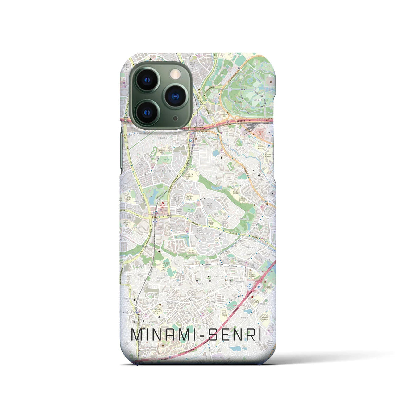 【南千里(大阪府)】地図柄iPhoneケース(バックカバータイプ)