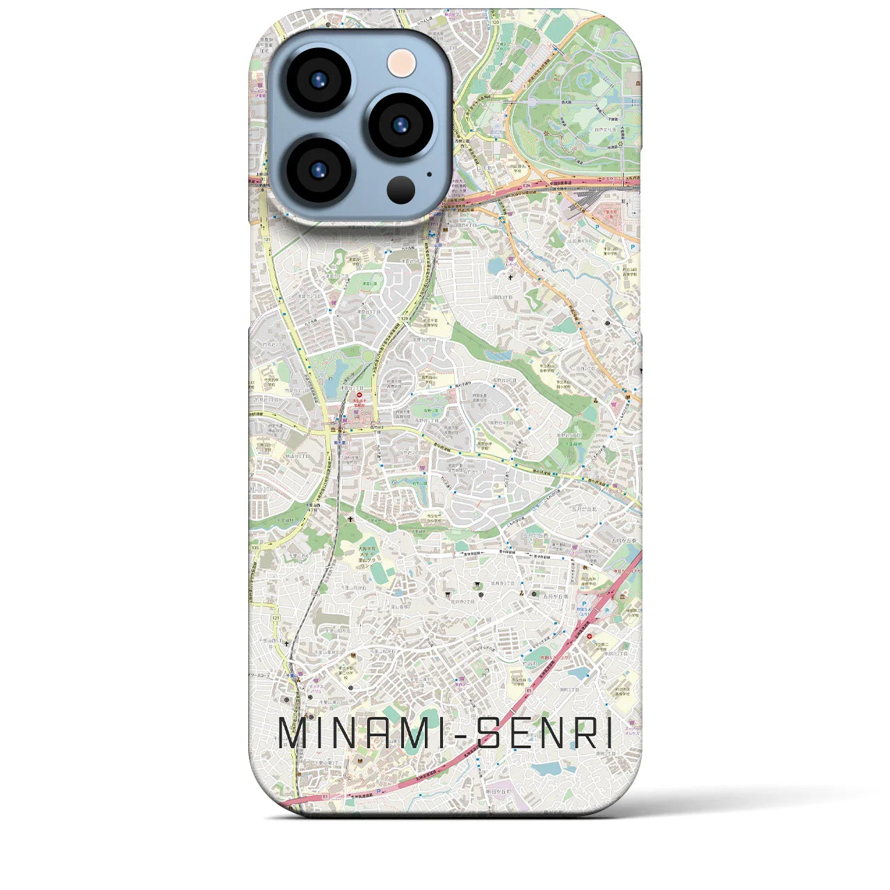 【南千里(大阪府)】地図柄iPhoneケース(バックカバータイプ)