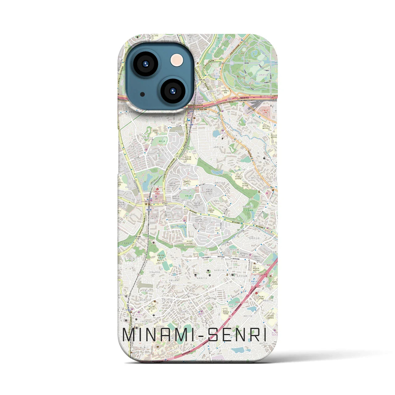 【南千里(大阪府)】地図柄iPhoneケース(バックカバータイプ)