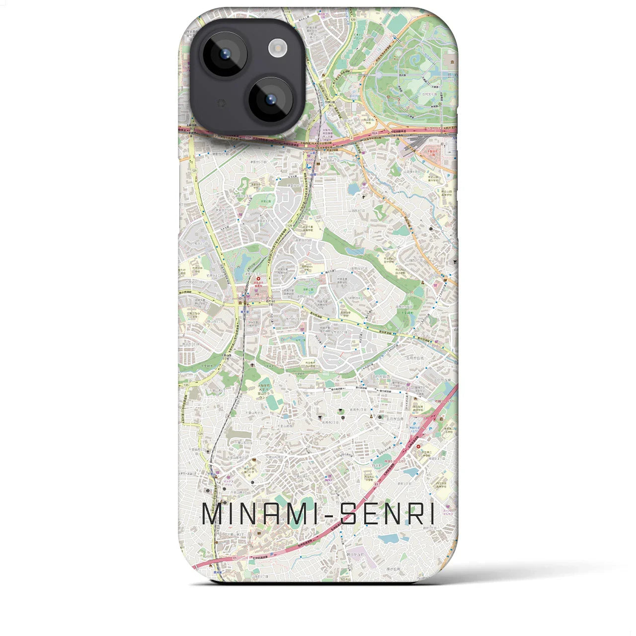 【南千里(大阪府)】地図柄iPhoneケース(バックカバータイプ)