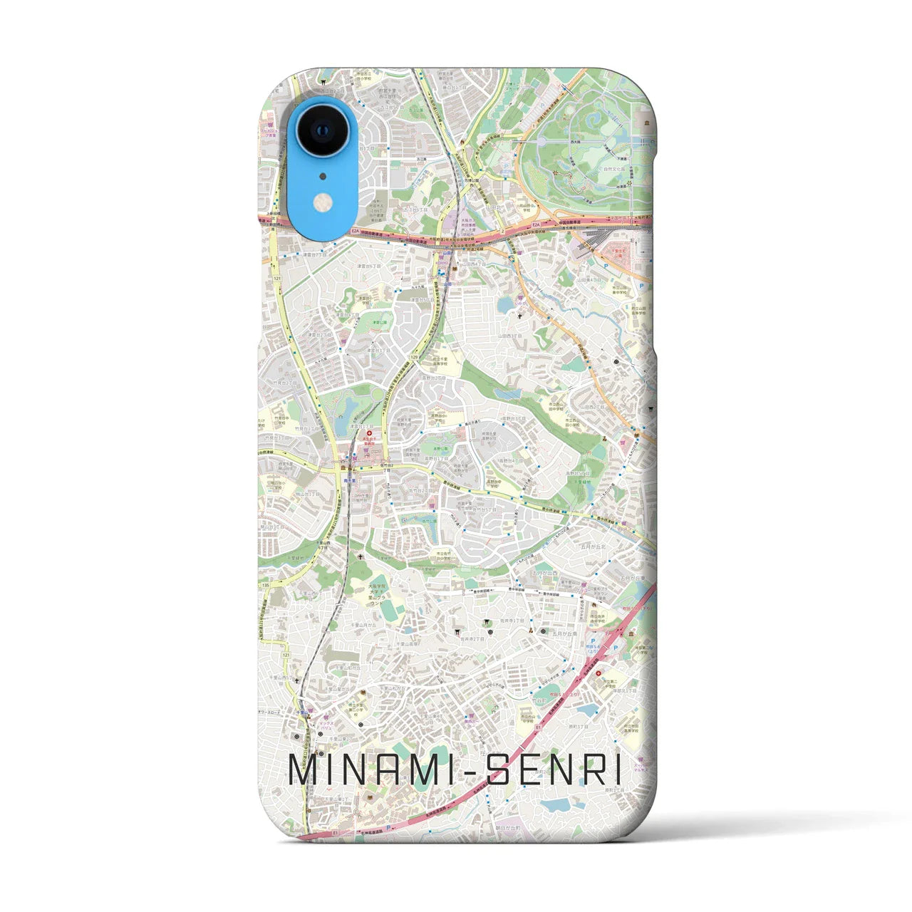 【南千里(大阪府)】地図柄iPhoneケース(バックカバータイプ)