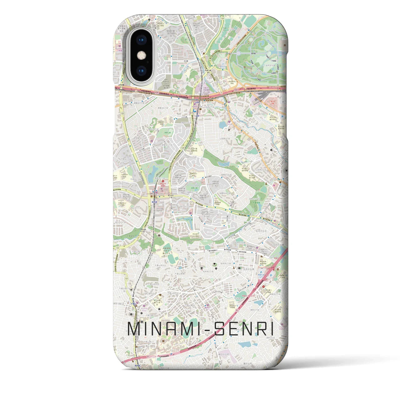 【南千里(大阪府)】地図柄iPhoneケース(バックカバータイプ)