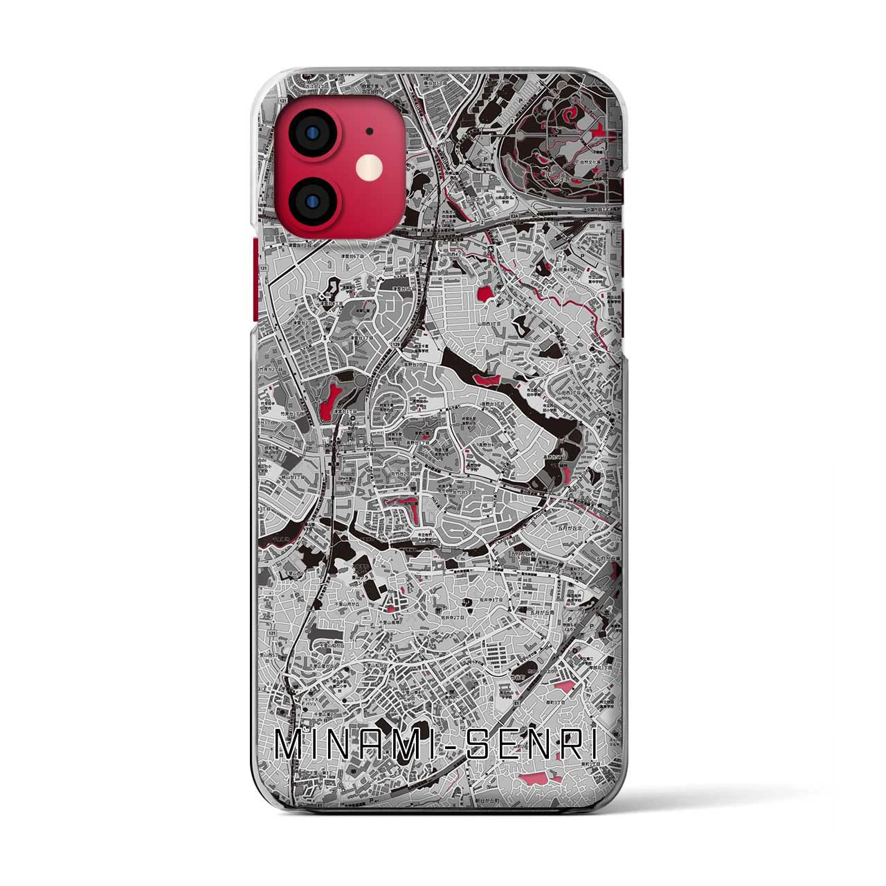 【南千里(大阪府)】地図柄iPhoneケース(クリアタイプ)