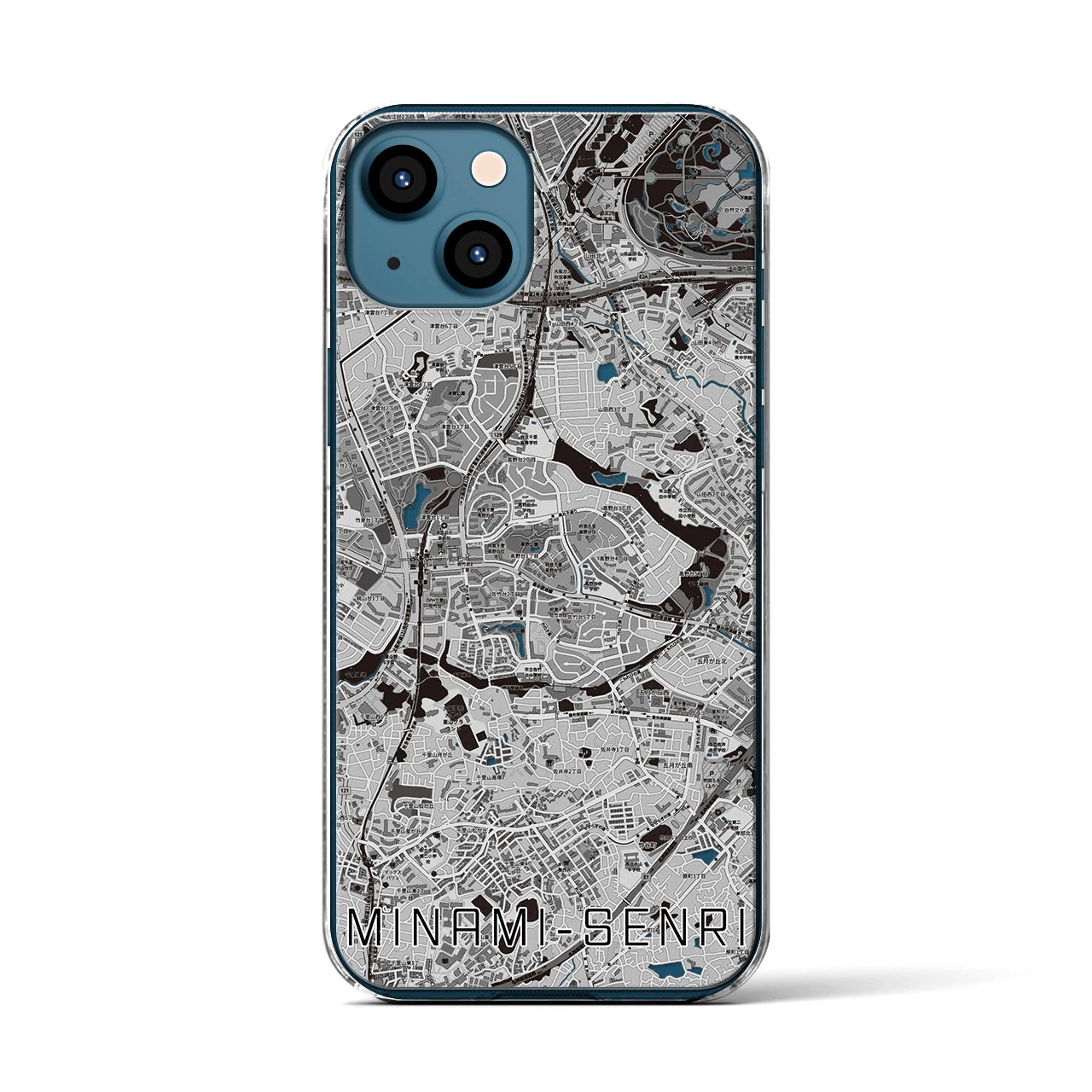 【南千里(大阪府)】地図柄iPhoneケース(クリアタイプ)