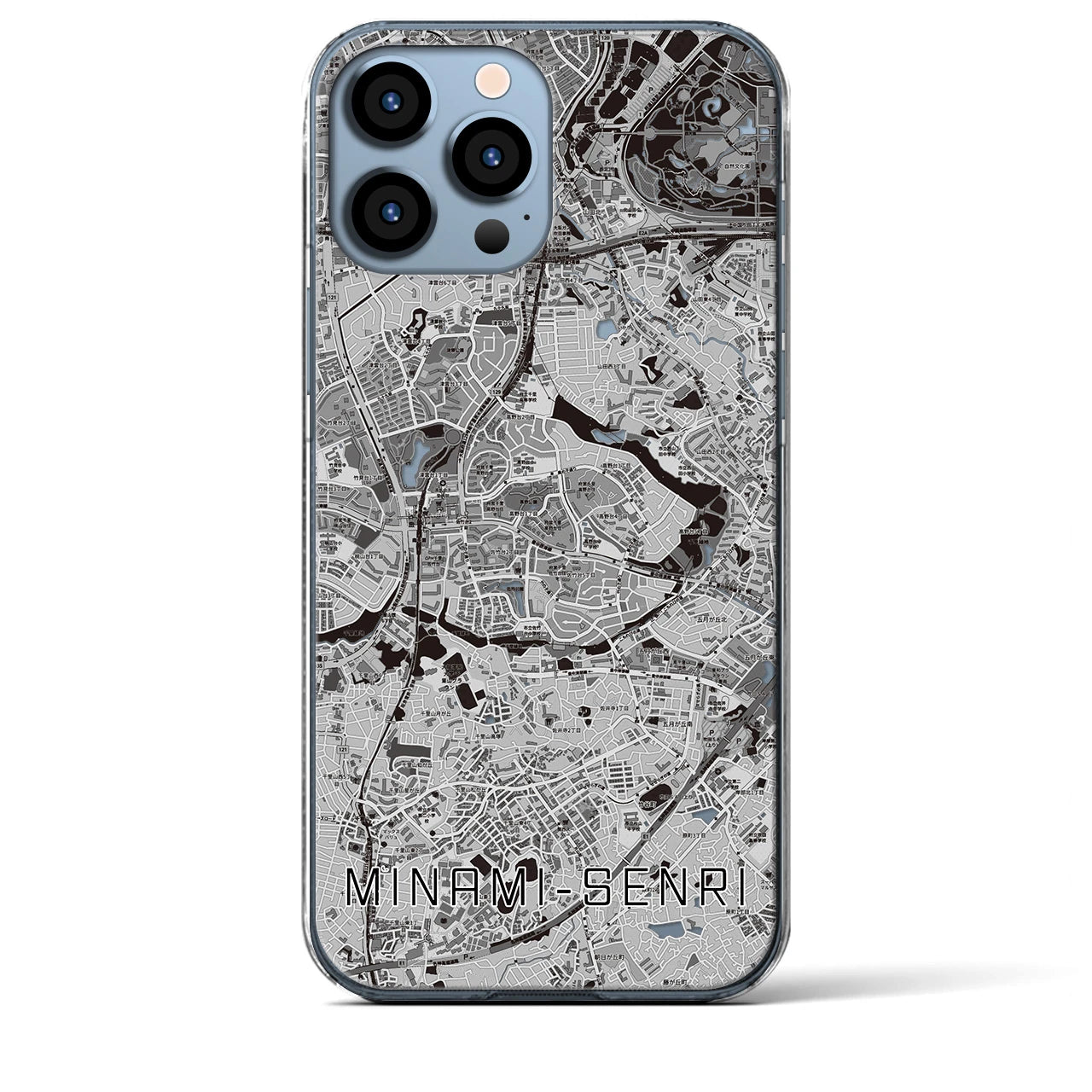 【南千里(大阪府)】地図柄iPhoneケース(クリアタイプ)