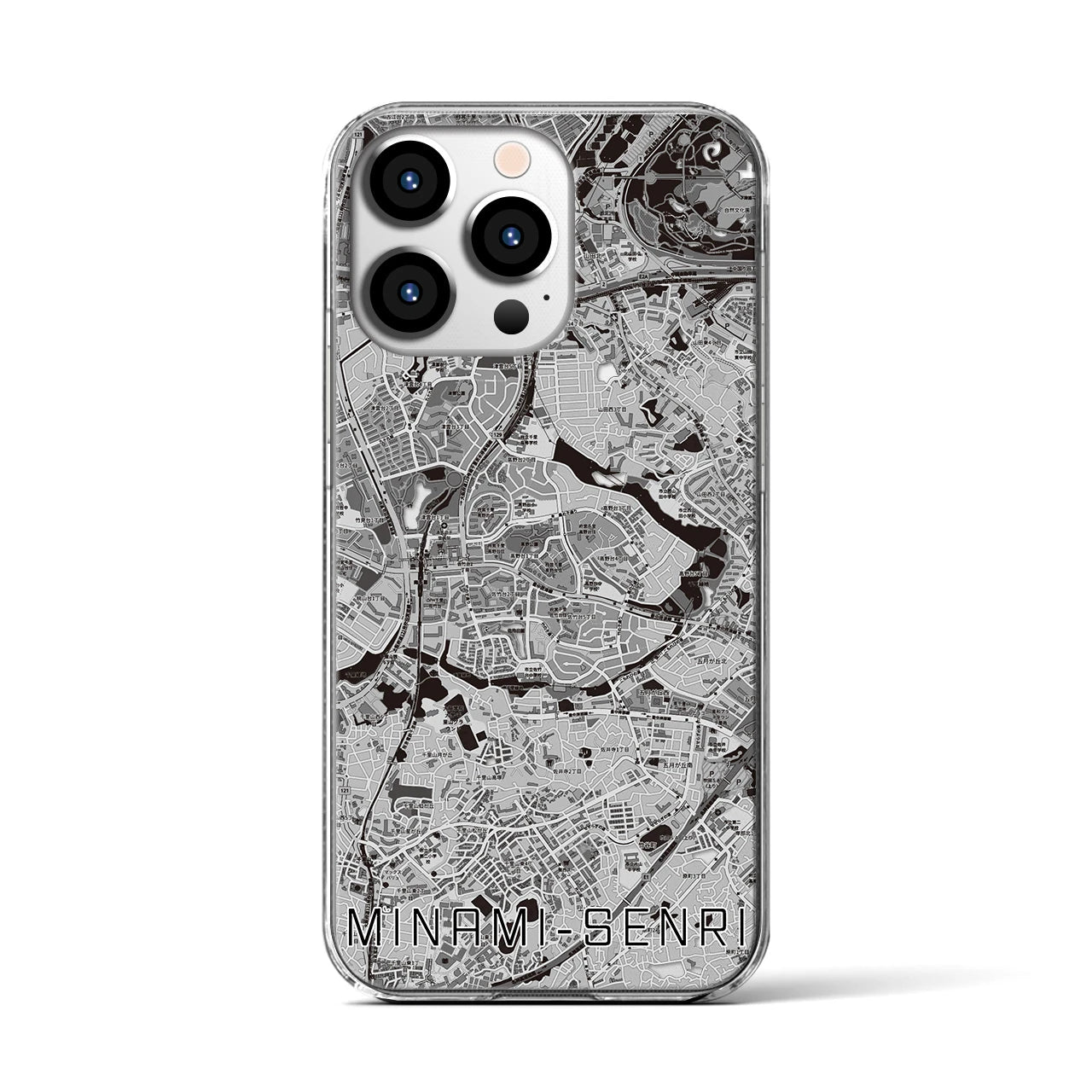 【南千里(大阪府)】地図柄iPhoneケース(クリアタイプ)