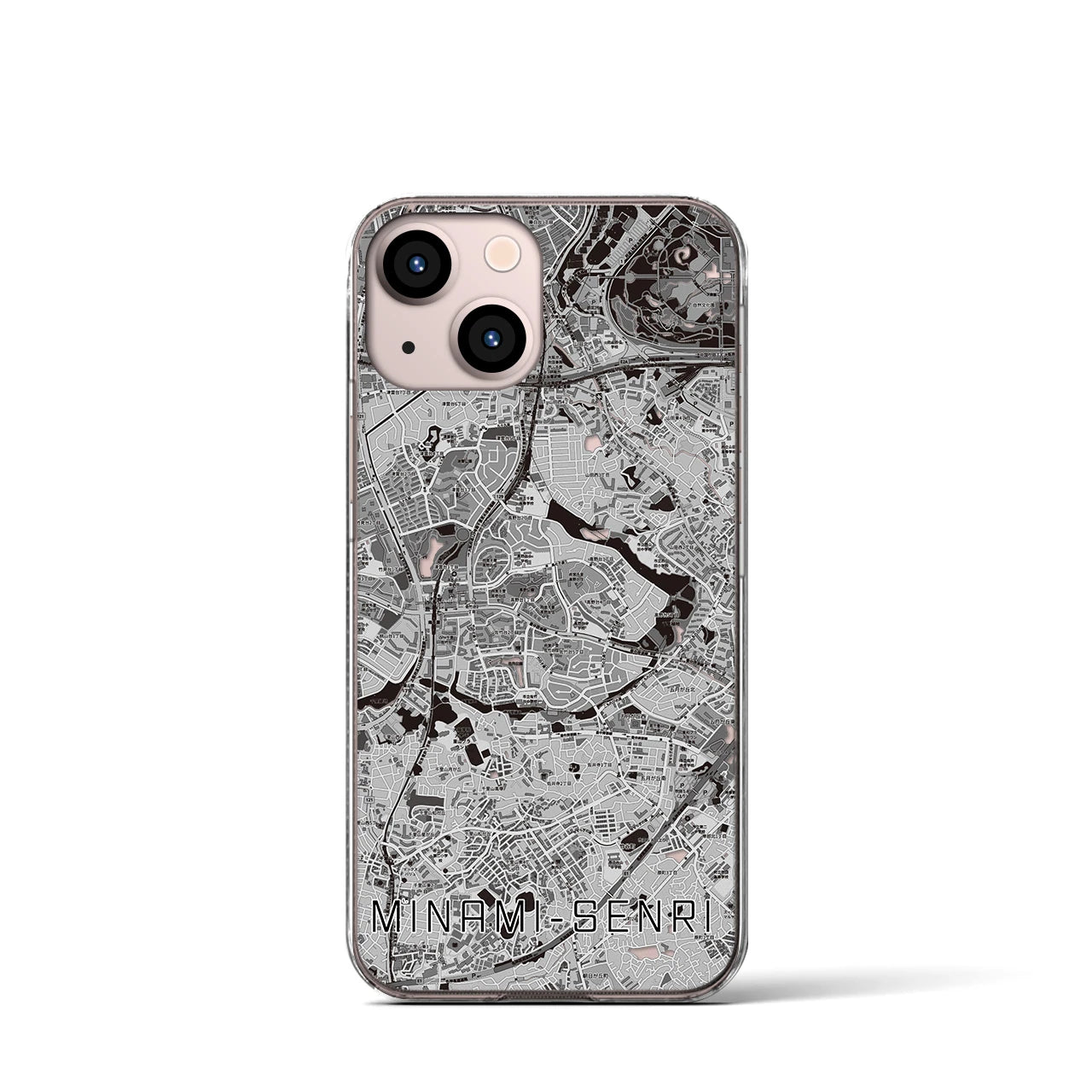 【南千里(大阪府)】地図柄iPhoneケース(クリアタイプ)