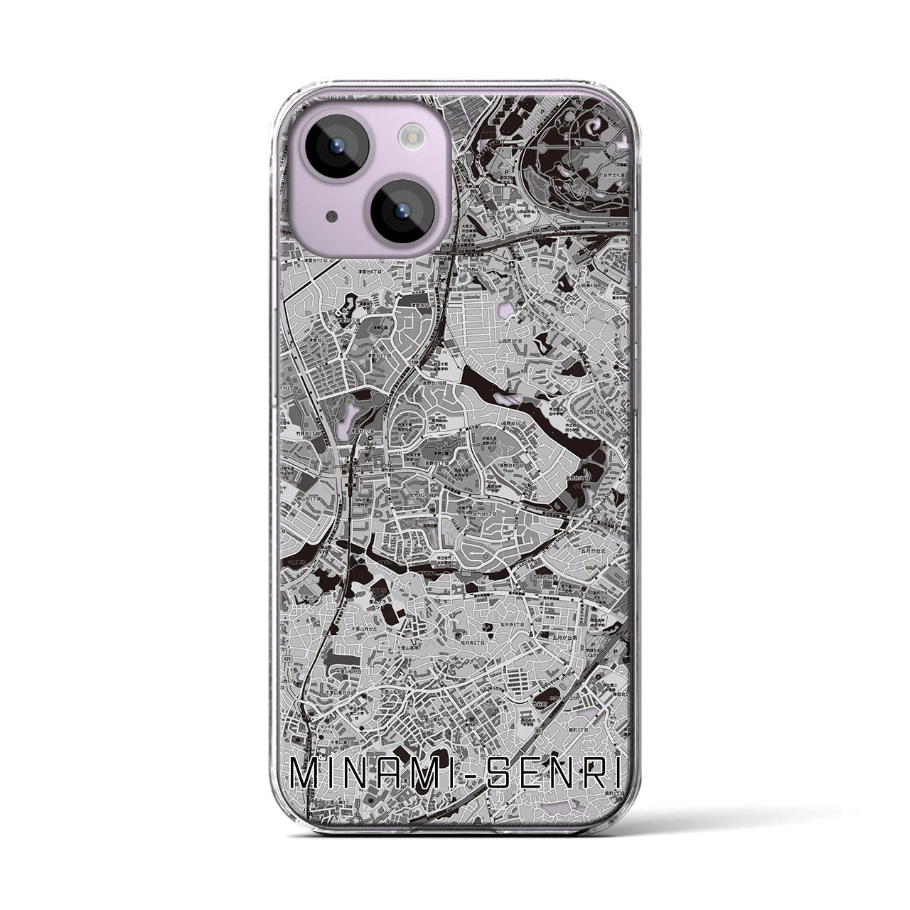 【南千里(大阪府)】地図柄iPhoneケース(クリアタイプ)