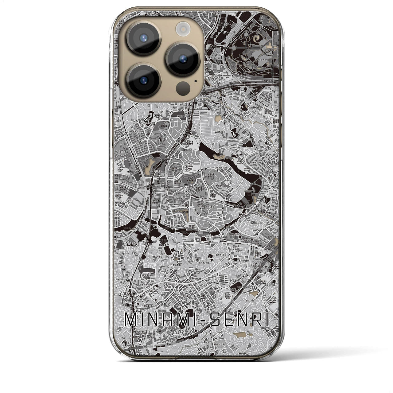 【南千里(大阪府)】地図柄iPhoneケース(クリアタイプ)