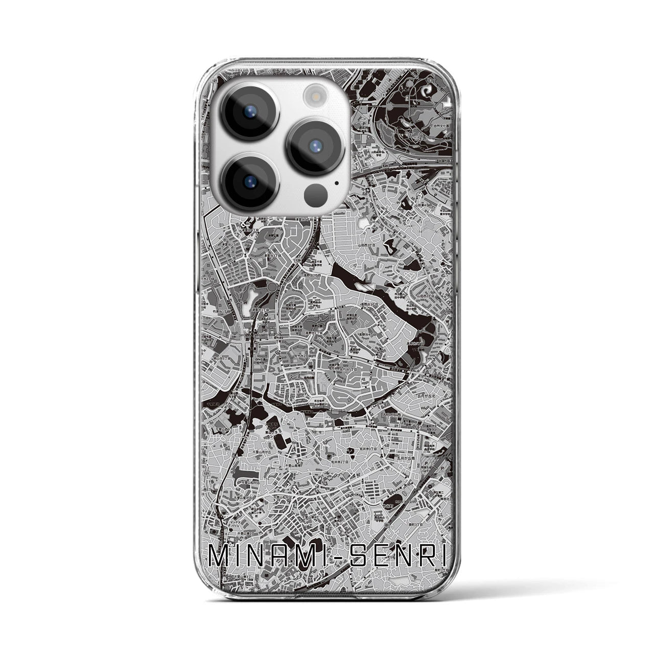 【南千里(大阪府)】地図柄iPhoneケース(クリアタイプ)