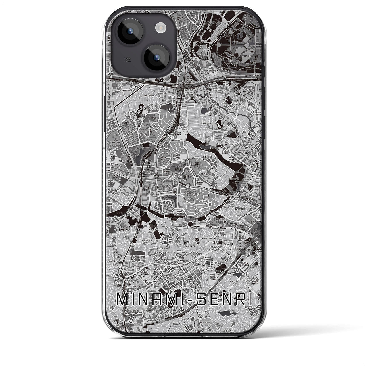 【南千里(大阪府)】地図柄iPhoneケース(クリアタイプ)