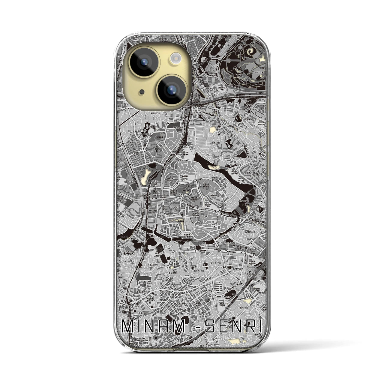 【南千里(大阪府)】地図柄iPhoneケース(クリアタイプ)