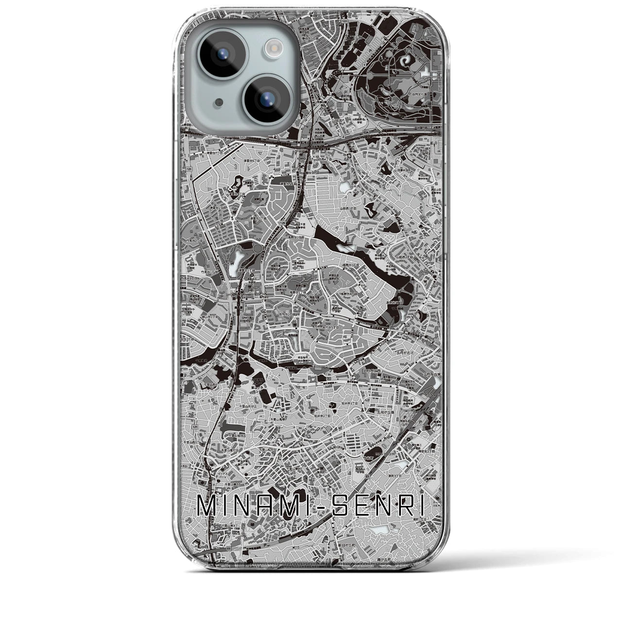 【南千里(大阪府)】地図柄iPhoneケース(クリアタイプ)