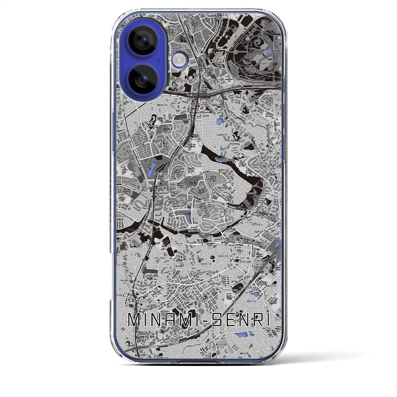 【南千里(大阪府)】地図柄iPhoneケース(クリアタイプ)