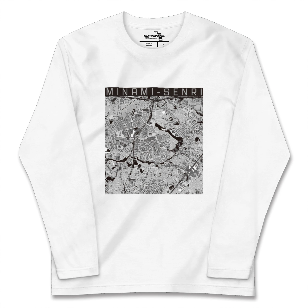 【南千里(大阪府)】地図柄ロングスリーブTシャツ