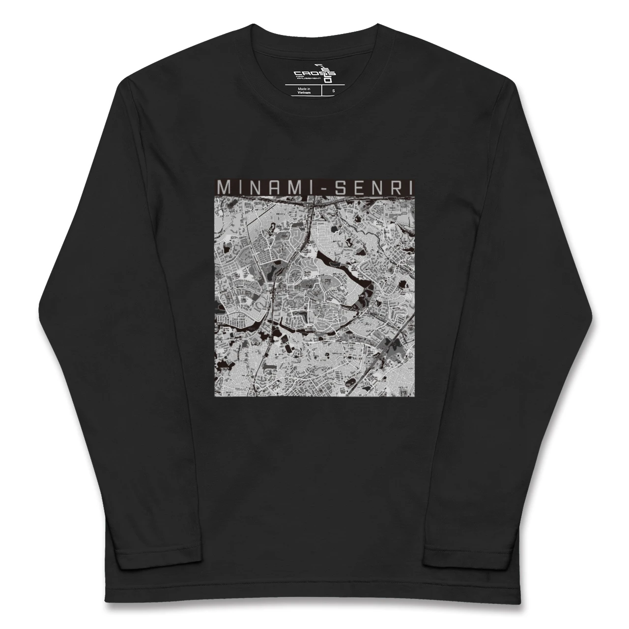 【南千里(大阪府)】地図柄ロングスリーブTシャツ