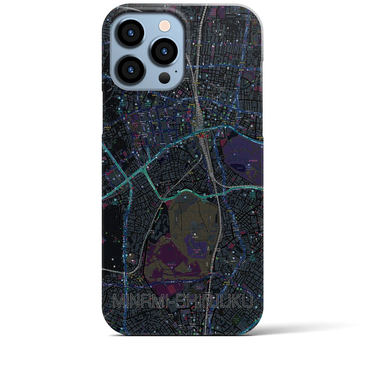 【南新宿(東京都)】地図柄iPhoneケース(バックカバータイプ)