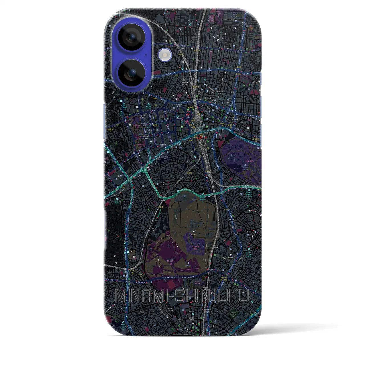 【南新宿(東京都)】地図柄iPhoneケース(バックカバータイプ)