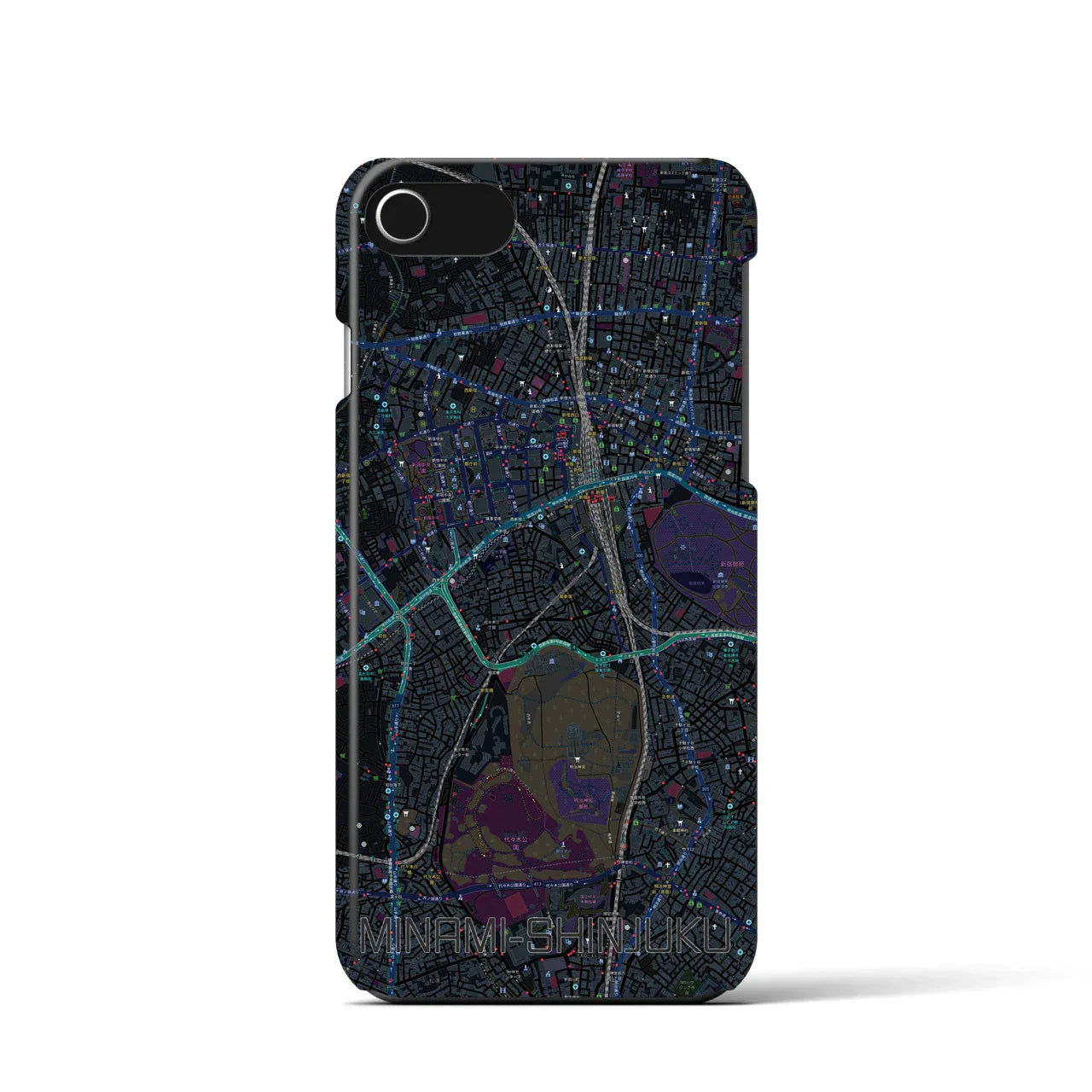 【南新宿(東京都)】地図柄iPhoneケース(バックカバータイプ)