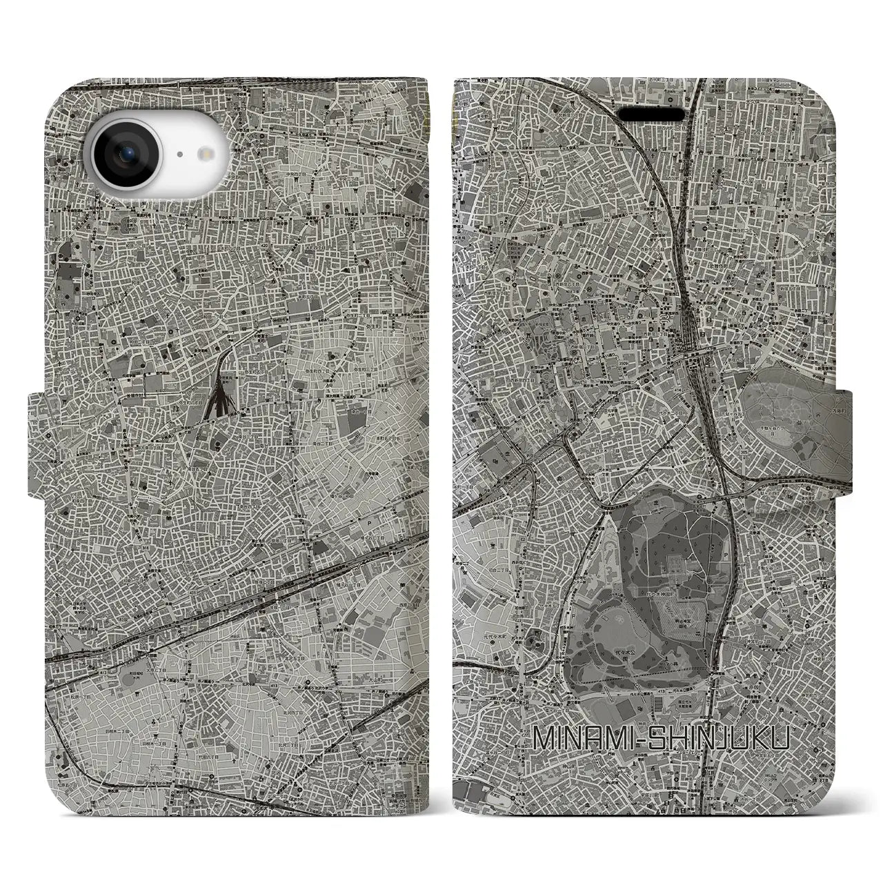 【南新宿(東京都)】地図柄iPhoneケース(手帳タイプ)