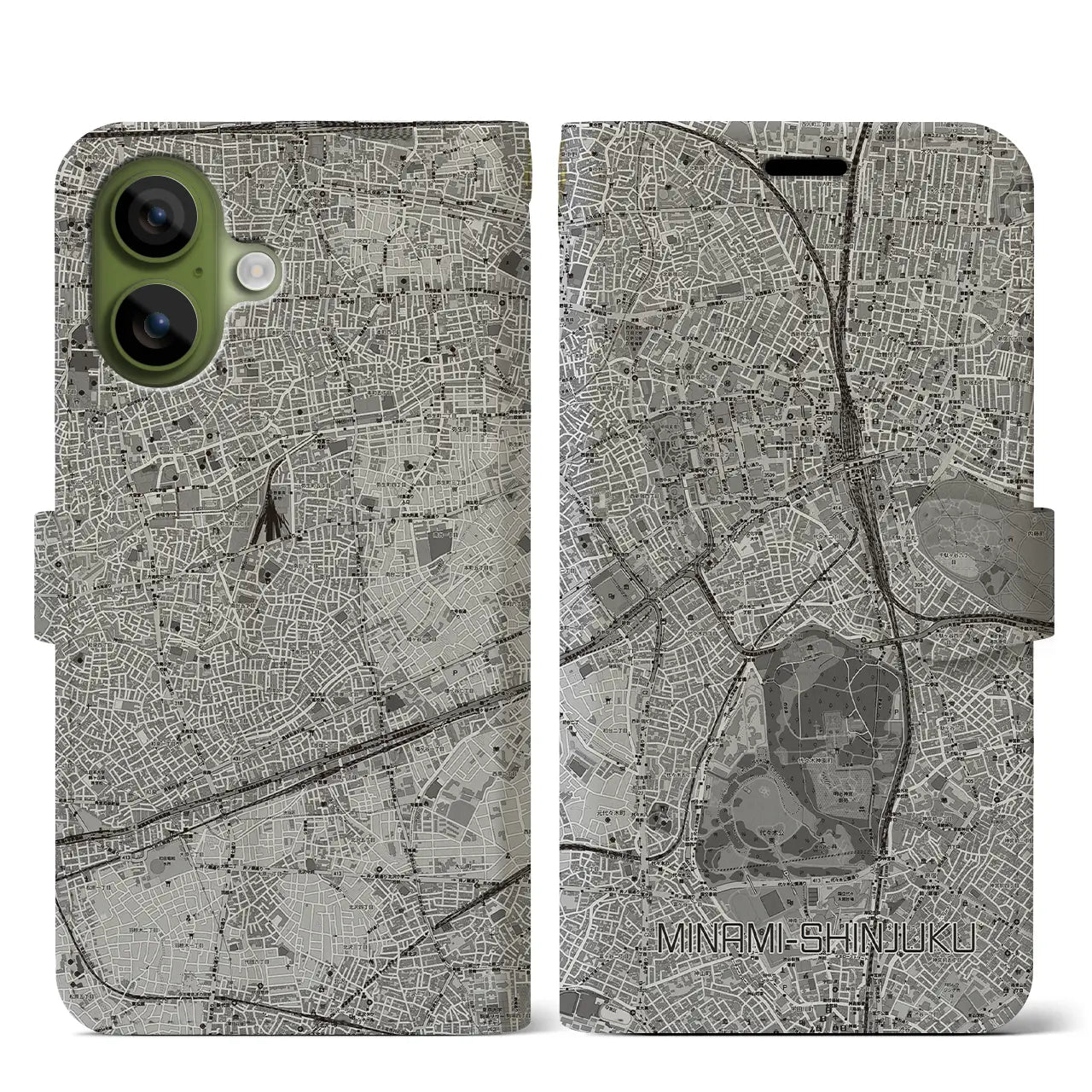 【南新宿(東京都)】地図柄iPhoneケース(手帳タイプ)