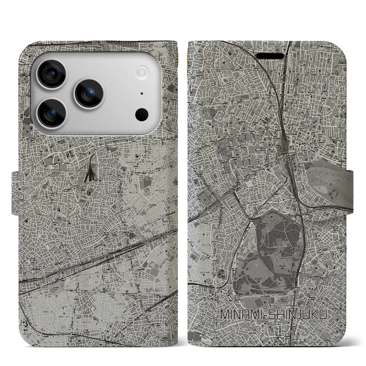 【南新宿(東京都)】地図柄iPhoneケース(手帳タイプ)