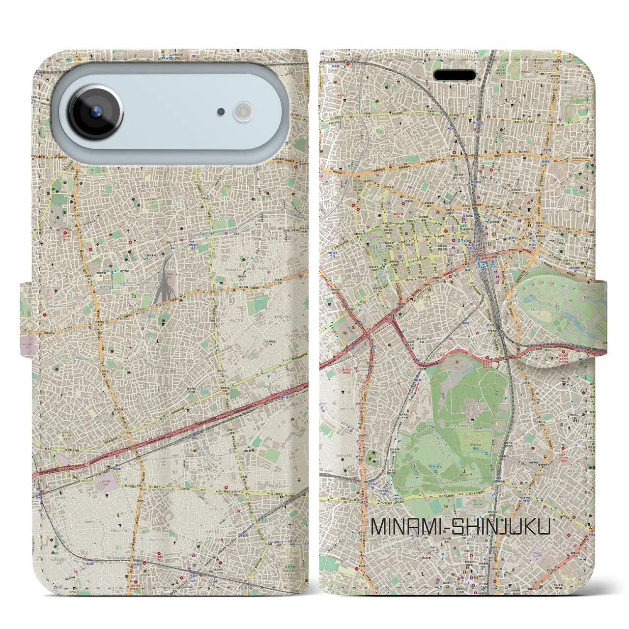 【南新宿(東京都)】地図柄iPhoneケース(手帳タイプ)