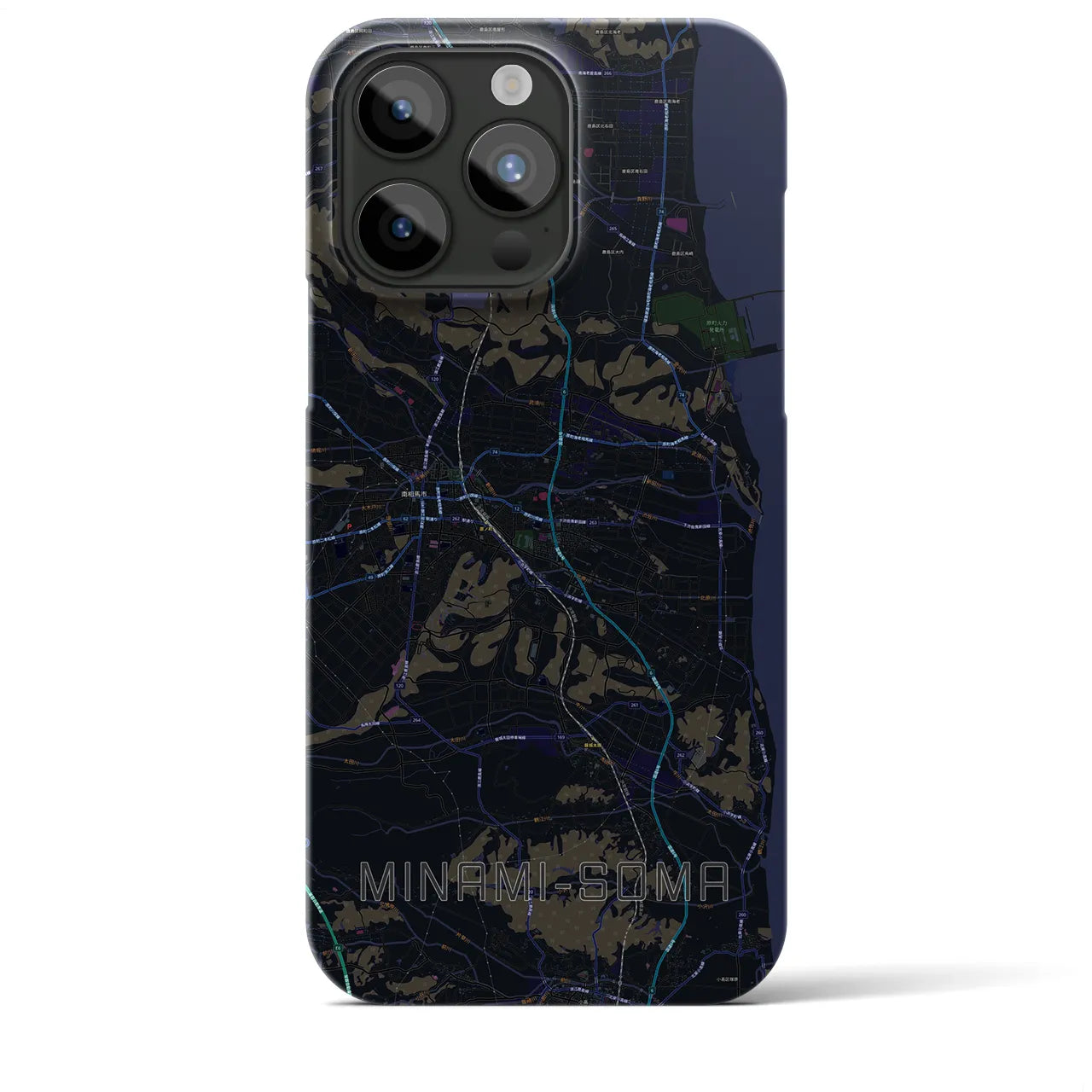 【南相馬(福島県)】地図柄iPhoneケース(バックカバータイプ)