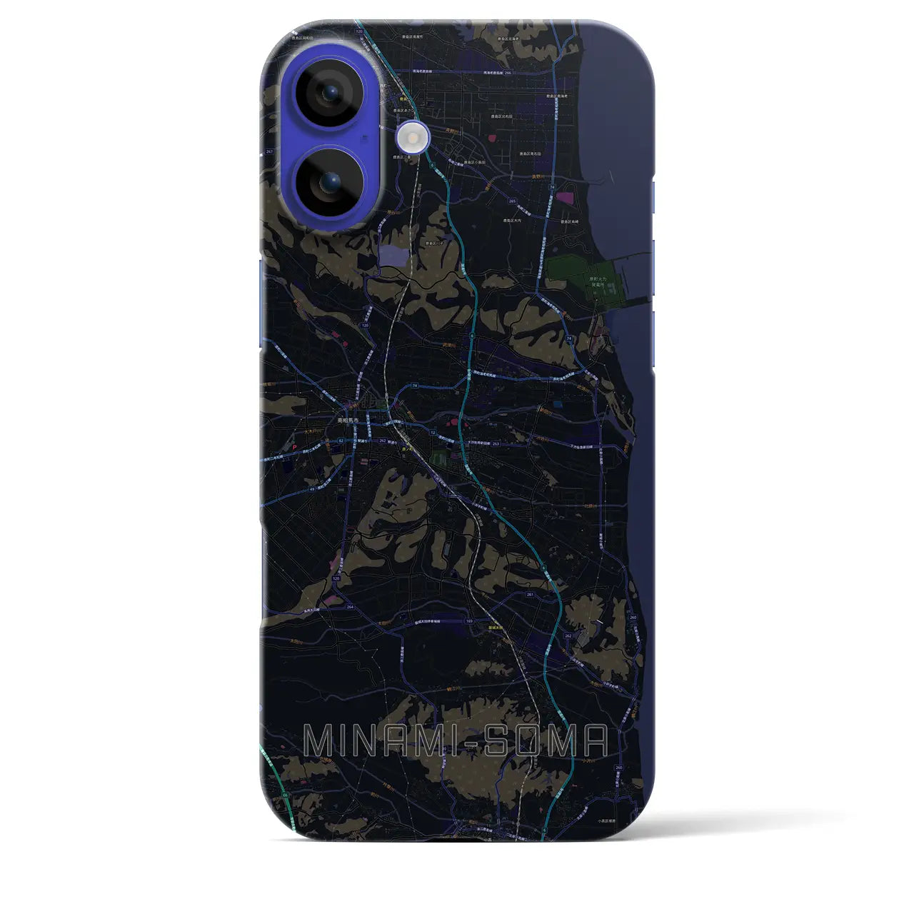 【南相馬(福島県)】地図柄iPhoneケース(バックカバータイプ)