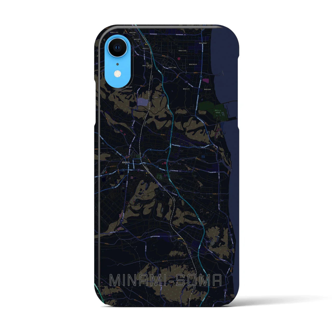 【南相馬(福島県)】地図柄iPhoneケース(バックカバータイプ)