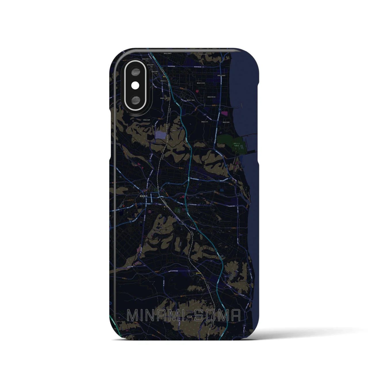 【南相馬(福島県)】地図柄iPhoneケース(バックカバータイプ)