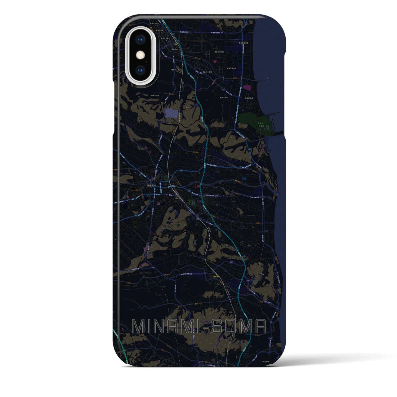 【南相馬(福島県)】地図柄iPhoneケース(バックカバータイプ)