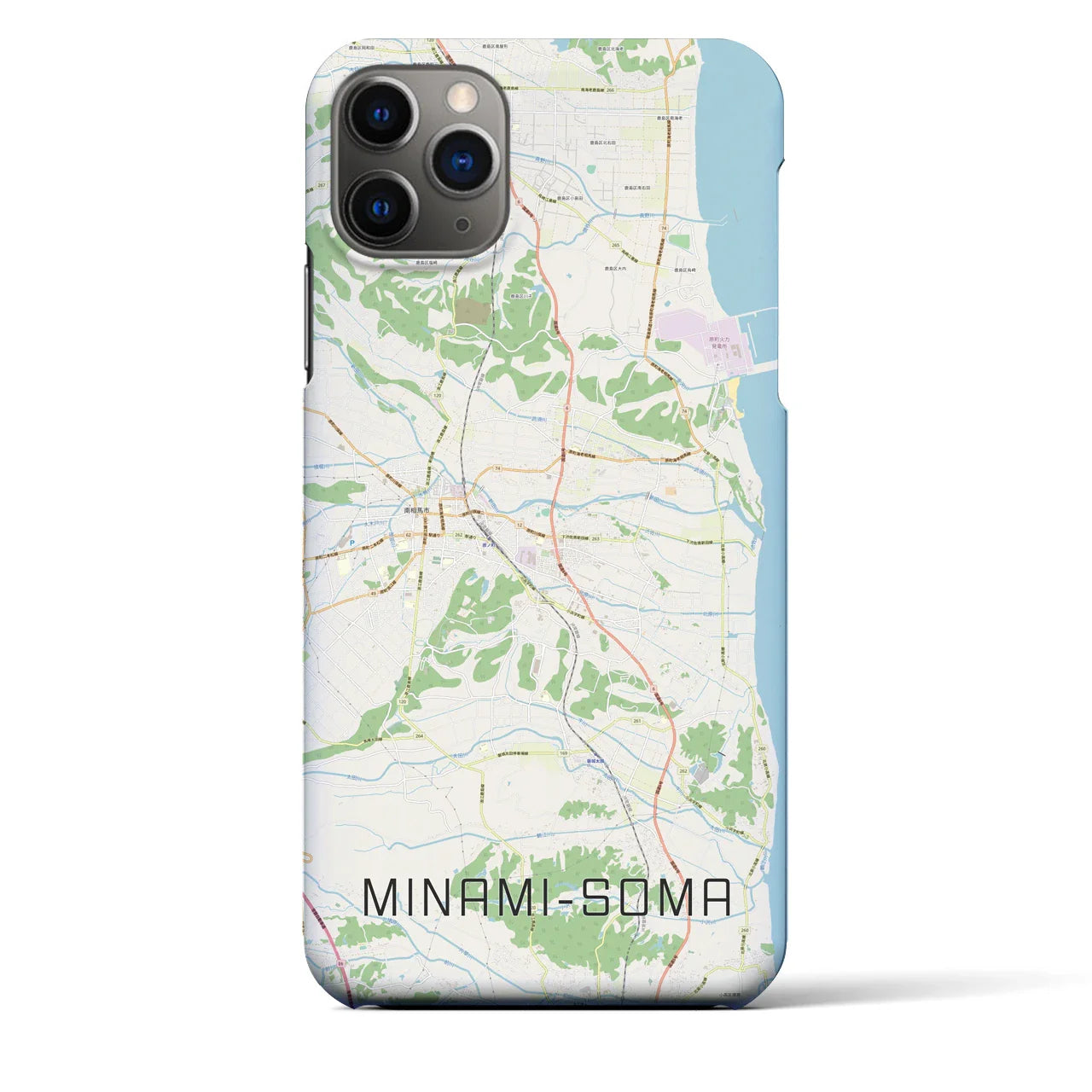【南相馬(福島県)】地図柄iPhoneケース(バックカバータイプ)