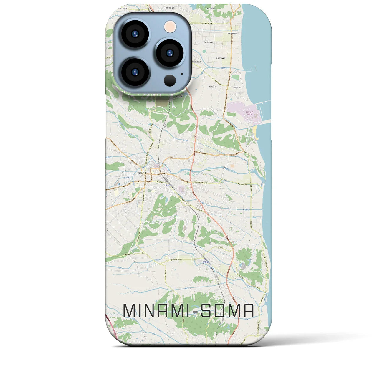 【南相馬(福島県)】地図柄iPhoneケース(バックカバータイプ)