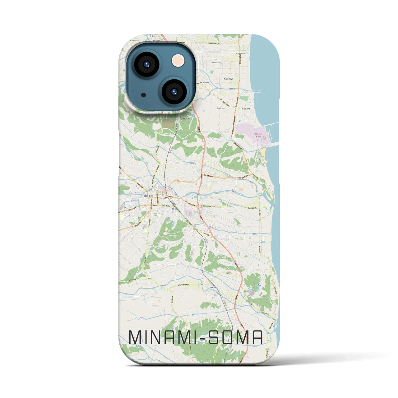 【南相馬(福島県)】地図柄iPhoneケース(バックカバータイプ)