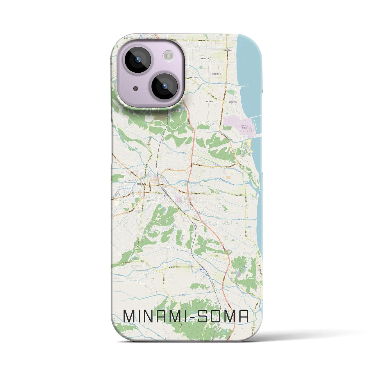 【南相馬(福島県)】地図柄iPhoneケース(バックカバータイプ)