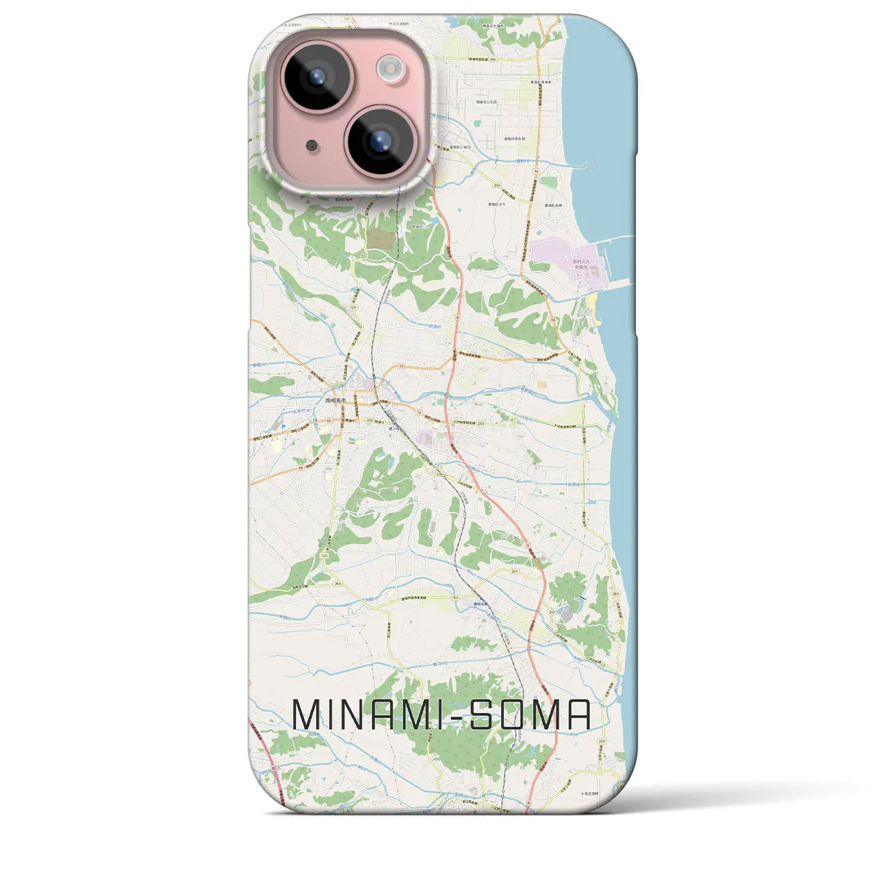 【南相馬(福島県)】地図柄iPhoneケース(バックカバータイプ)