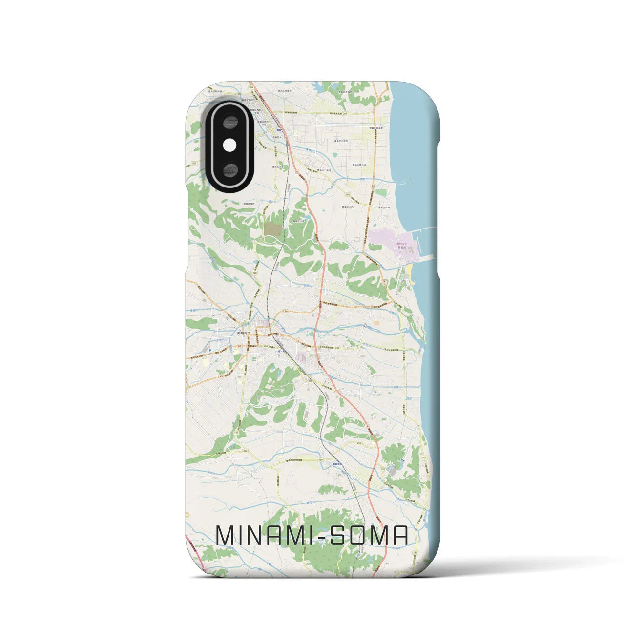 【南相馬(福島県)】地図柄iPhoneケース(バックカバータイプ)