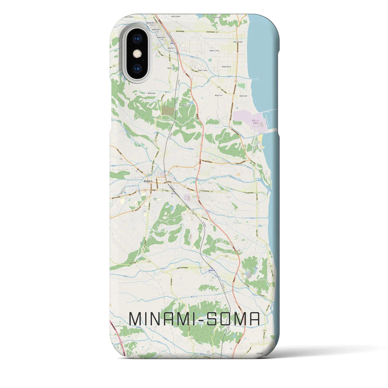 【南相馬(福島県)】地図柄iPhoneケース(バックカバータイプ)
