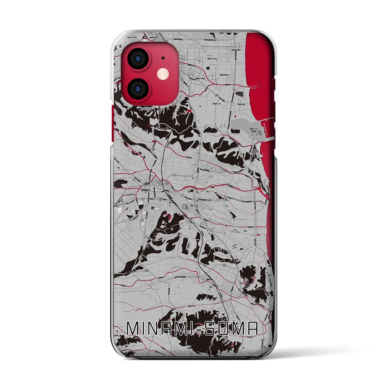 【南相馬(福島県)】地図柄iPhoneケース(クリアタイプ)