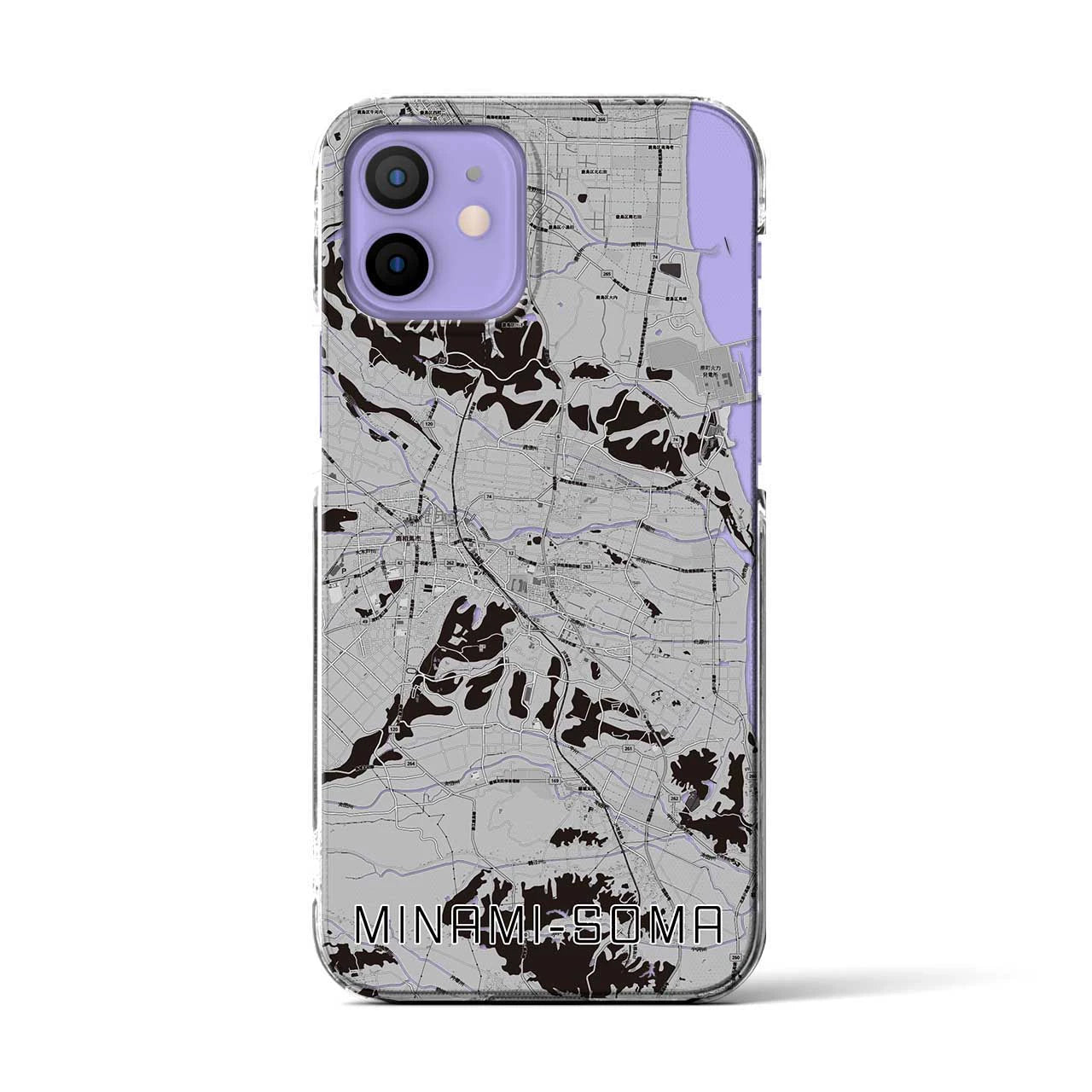 【南相馬(福島県)】地図柄iPhoneケース(クリアタイプ)