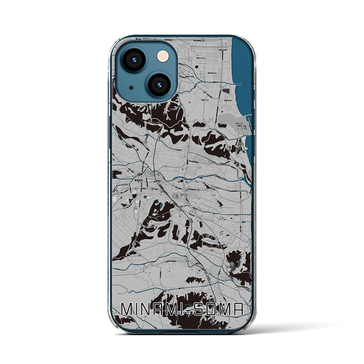 【南相馬(福島県)】地図柄iPhoneケース(クリアタイプ)