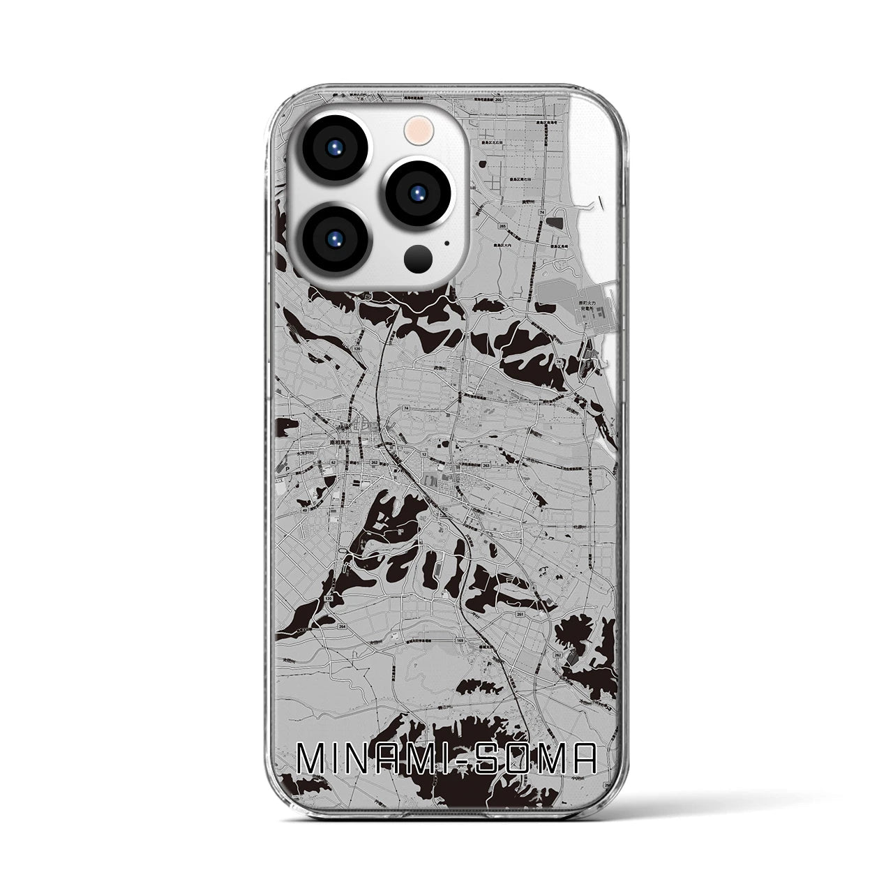 【南相馬(福島県)】地図柄iPhoneケース(クリアタイプ)