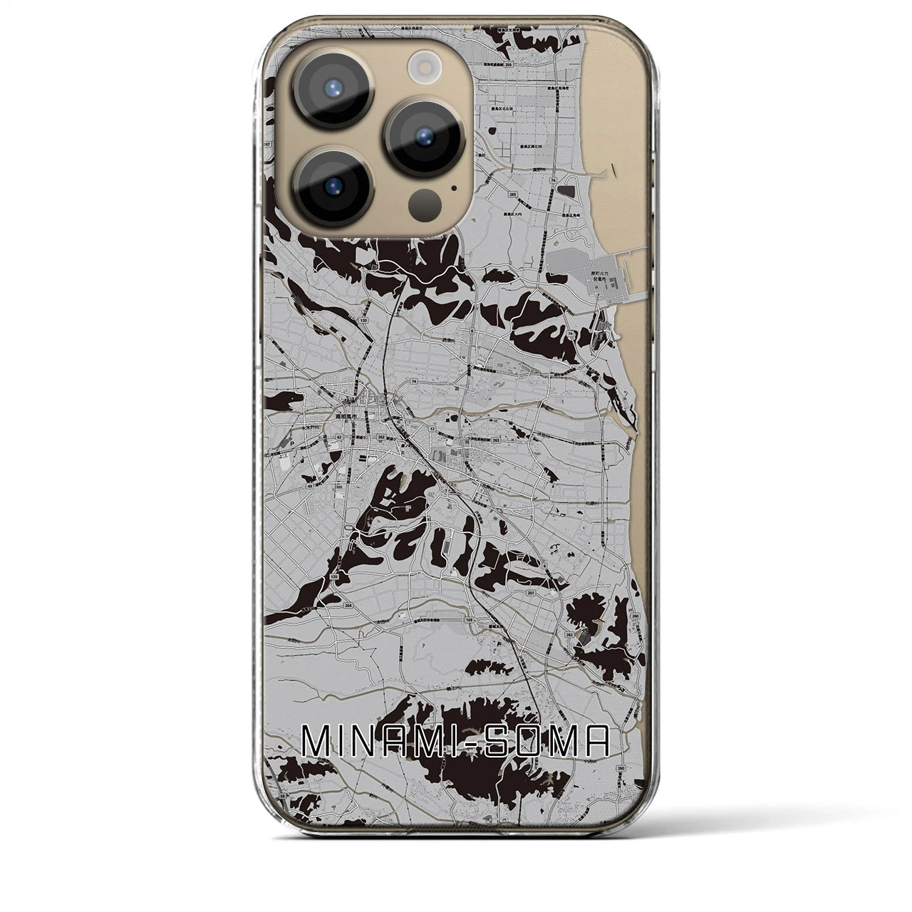 【南相馬(福島県)】地図柄iPhoneケース(クリアタイプ)